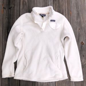 Girls Patagonia White Fleece